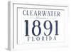 Clearwater, Florida - Established Date (Blue)-Lantern Press-Framed Art Print