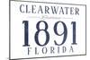 Clearwater, Florida - Established Date (Blue)-Lantern Press-Mounted Art Print