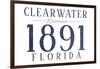 Clearwater, Florida - Established Date (Blue)-Lantern Press-Framed Art Print