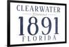 Clearwater, Florida - Established Date (Blue)-Lantern Press-Framed Art Print