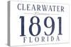 Clearwater, Florida - Established Date (Blue)-Lantern Press-Stretched Canvas