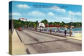 Clearwater, Florida - Million Dollar Causeway Fishing Scene-Lantern Press-Stretched Canvas