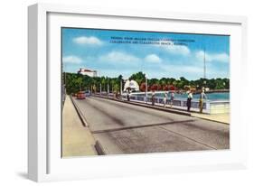 Clearwater, Florida - Million Dollar Causeway Fishing Scene-Lantern Press-Framed Art Print