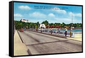 Clearwater, Florida - Million Dollar Causeway Fishing Scene-Lantern Press-Framed Stretched Canvas