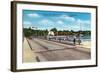 Clearwater, Florida - Million Dollar Causeway Fishing Scene-Lantern Press-Framed Art Print