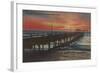 Clearwater, Florida - Sunset View of Fishing Pier-Lantern Press-Framed Art Print