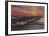 Clearwater, Florida - Sunset View of Fishing Pier-Lantern Press-Framed Art Print