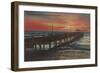 Clearwater, Florida - Sunset View of Fishing Pier-Lantern Press-Framed Art Print
