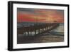 Clearwater, Florida - Sunset View of Fishing Pier-Lantern Press-Framed Art Print