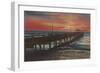 Clearwater, Florida - Sunset View of Fishing Pier-Lantern Press-Framed Art Print