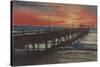 Clearwater, Florida - Sunset View of Fishing Pier-Lantern Press-Stretched Canvas