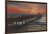 Clearwater, Florida - Sunset View of Fishing Pier-Lantern Press-Framed Art Print