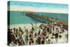 Clearwater, Florida - View of City Pier from Beach-Lantern Press-Stretched Canvas