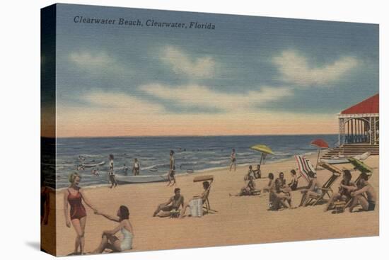 Clearwater, Florida - View of Clearwater Beach-Lantern Press-Stretched Canvas