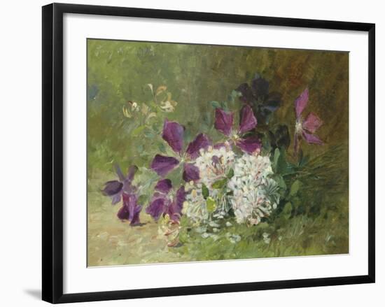 Clematis and Honeysuckle-Albert Tibulle de Furcy Lavault-Framed Giclee Print