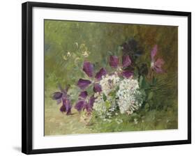 Clematis and Honeysuckle-Albert Tibulle de Furcy Lavault-Framed Giclee Print