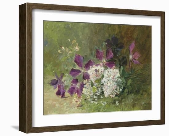 Clematis and Honeysuckle-Albert Tibulle de Furcy Lavault-Framed Giclee Print