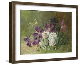 Clematis and Honeysuckle-Albert Tibulle de Furcy Lavault-Framed Giclee Print