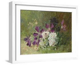 Clematis and Honeysuckle-Albert Tibulle de Furcy Lavault-Framed Giclee Print