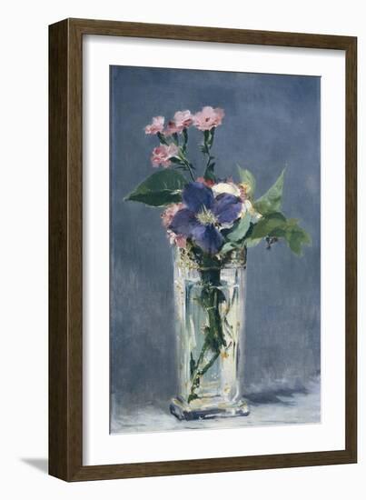 Clematis in a Crystal Vase-Edouard Manet-Framed Art Print