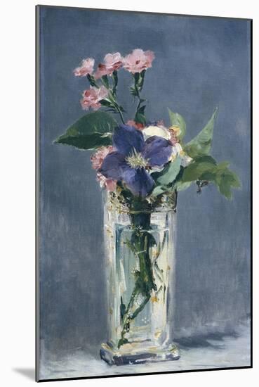 Clematis in a Crystal Vase-Edouard Manet-Mounted Art Print