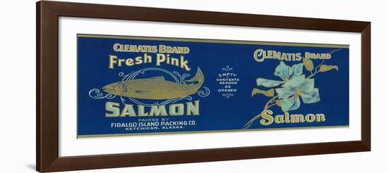 Clematis Salmon Can Label - Ketchican, AK-Lantern Press-Framed Art Print