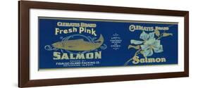 Clematis Salmon Can Label - Ketchican, AK-Lantern Press-Framed Art Print