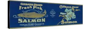 Clematis Salmon Can Label - Ketchican, AK-Lantern Press-Stretched Canvas