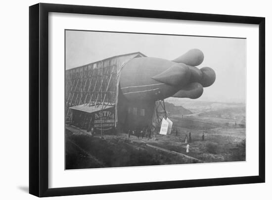 Clement Bayard Dirigible Half Way In Hangar-null-Framed Art Print