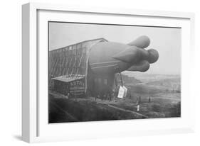 Clement Bayard Dirigible Half Way In Hangar-null-Framed Art Print