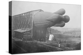 Clement Bayard Dirigible Half Way In Hangar-null-Stretched Canvas