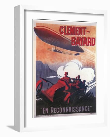 Clement-Bayard En Reconnaissance-Ernest Montaut-Framed Art Print