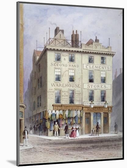 Clement's Stores at the Junction of Holywell Street and Wych Street, Westminster, London, 1855-Thomas Hosmer Shepherd-Mounted Giclee Print