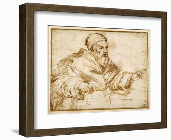 Clement VII Seated at a Table-Giorgio Vasari-Framed Giclee Print