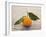 Clementine with Leaves on Wooden Background-null-Framed Photographic Print