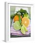 Clementines and Limes with Leaves-null-Framed Photographic Print