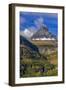 Clements Mountain and Reynolds Creek Falls in autumn, Glacier National Park, Montana, USA-Chuck Haney-Framed Photographic Print