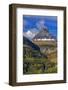 Clements Mountain and Reynolds Creek Falls in autumn, Glacier National Park, Montana, USA-Chuck Haney-Framed Photographic Print