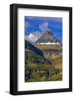 Clements Mountain and Reynolds Creek Falls in autumn, Glacier National Park, Montana, USA-Chuck Haney-Framed Photographic Print