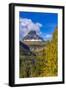 Clements Mountain and Reynolds Creek Falls in autumn, Glacier National Park, Montana, USA-Chuck Haney-Framed Photographic Print