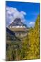 Clements Mountain and Reynolds Creek Falls in autumn, Glacier National Park, Montana, USA-Chuck Haney-Mounted Photographic Print