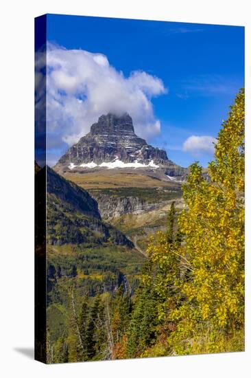 Clements Mountain and Reynolds Creek Falls in autumn, Glacier National Park, Montana, USA-Chuck Haney-Stretched Canvas