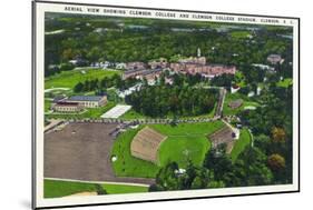 Clemson, South Carolina - Clemson College and Stadium Aerial View-Lantern Press-Mounted Art Print