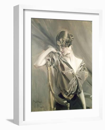 Cleo De Merode, Famous Dancer at the Opera in Paris-Giovanni Boldini-Framed Art Print