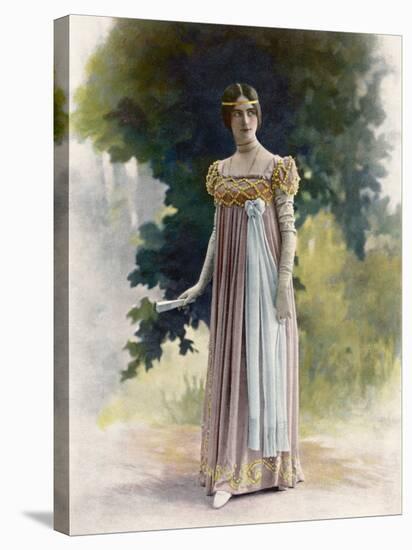 Cleo De Merode French Actress and Dancer in Italian Renaissance Costume-null-Stretched Canvas