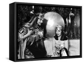 CLEOPATRA, 1934 directed by CECIL BeMILLE Claudette Colbert (b/w photo)-null-Framed Stretched Canvas