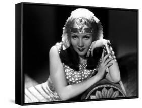 CLEOPATRA, 1934 directed by CECIL BeMILLE Claudette Colbert (b/w photo)-null-Framed Stretched Canvas