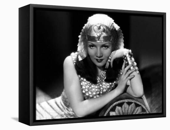 CLEOPATRA, 1934 directed by CECIL BeMILLE Claudette Colbert (b/w photo)-null-Framed Stretched Canvas