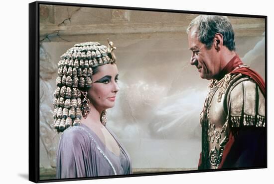 CLEOPATRA, 1963 directed by JOSEPH L. MANKIEWICZ Elizabeth Taylor / Rex Harrison (photo)-null-Framed Stretched Canvas