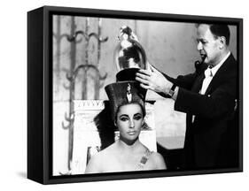 CLEOPATRA, 1963 directed by JOSEPH L. MANKIEWICZ on the set, Joseph L. Mankiewicz and Elizabeth Tay-null-Framed Stretched Canvas